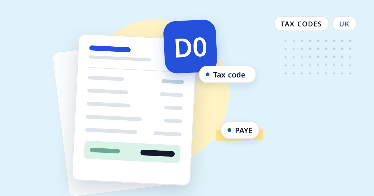 Illustration for “D0 tax code: what it means”: an abstract sheet of paper with a “D0” badge