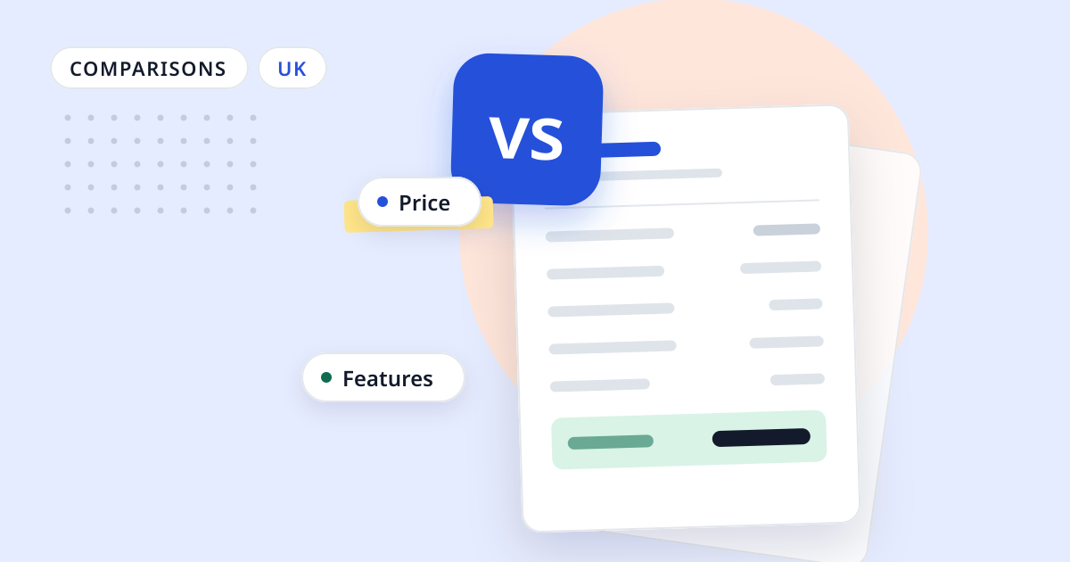 Illustration for “Outsourced payroll vs software for a micro employer (UK, 2026/27)”: an abstract sheet of paper with a “vs” badge