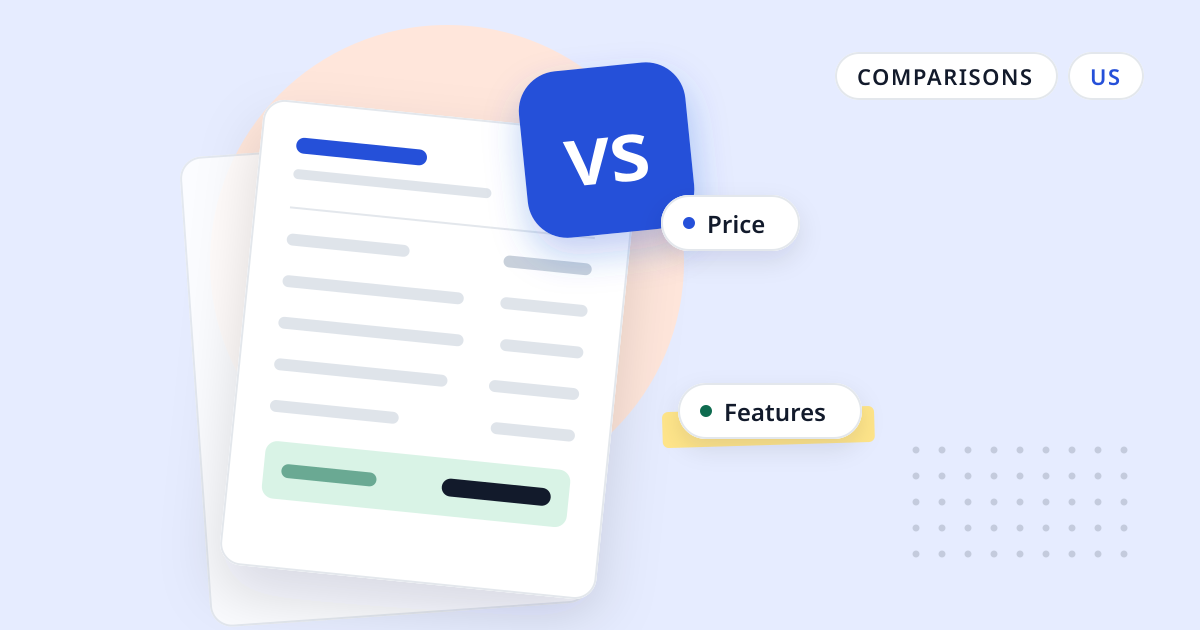Illustration for “Owner's draw vs salary: which one needs a pay stub?”: an abstract sheet of paper with a “vs” badge