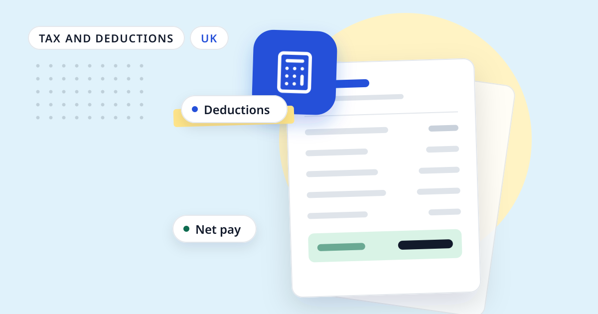 Illustration for “PAYE for employers: registering with HMRC and your first payroll”: an abstract sheet of paper with a calculator symbol