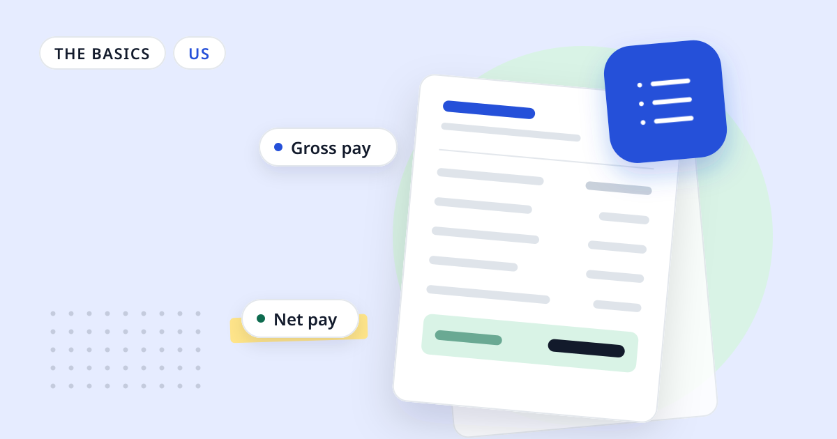 Illustration for “Retro pay: how to calculate it and show it on a pay stub”: an abstract sheet of paper with a list symbol