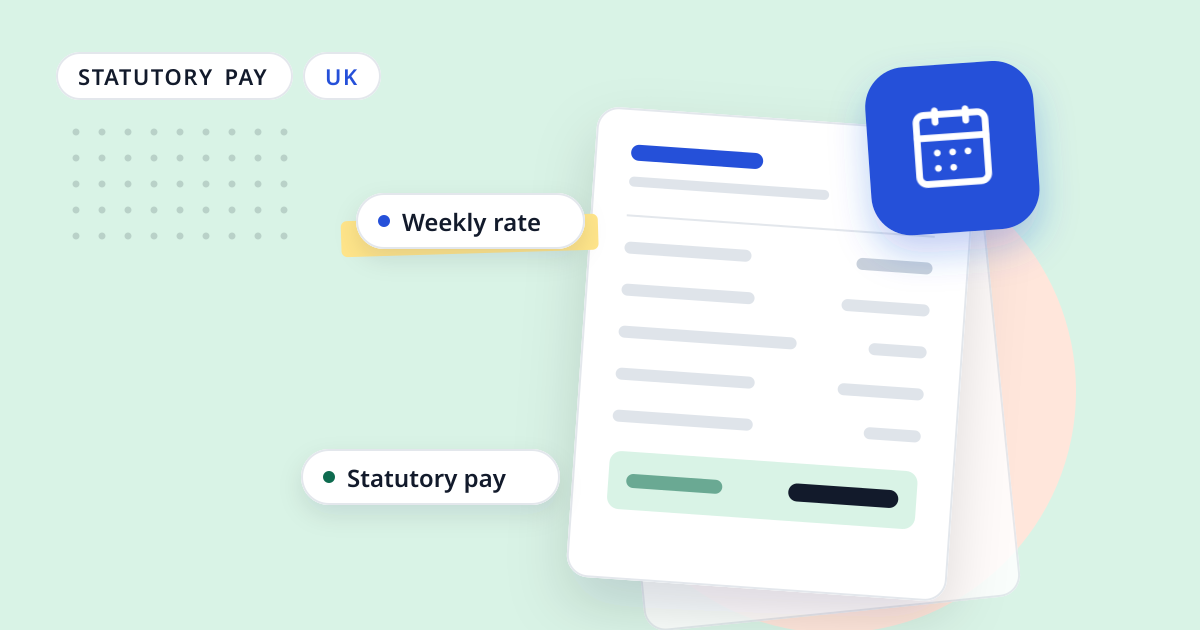Illustration for “Statutory Maternity Pay on a payslip”: an abstract sheet of paper with a calendar symbol