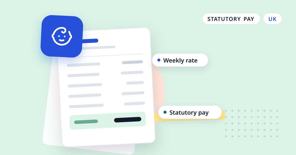 Illustration for “Statutory Paternity Pay on a payslip”: an abstract sheet of paper with a baby symbol